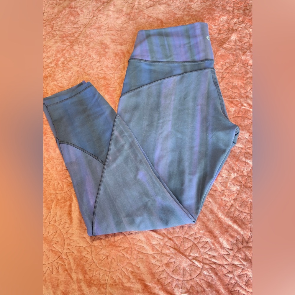 Lululemon Wunder Under Capri Leggings Iridescent Multi Purple Gray Size 10 24”